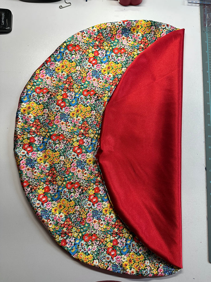 Large Floral Reversible Bonnet