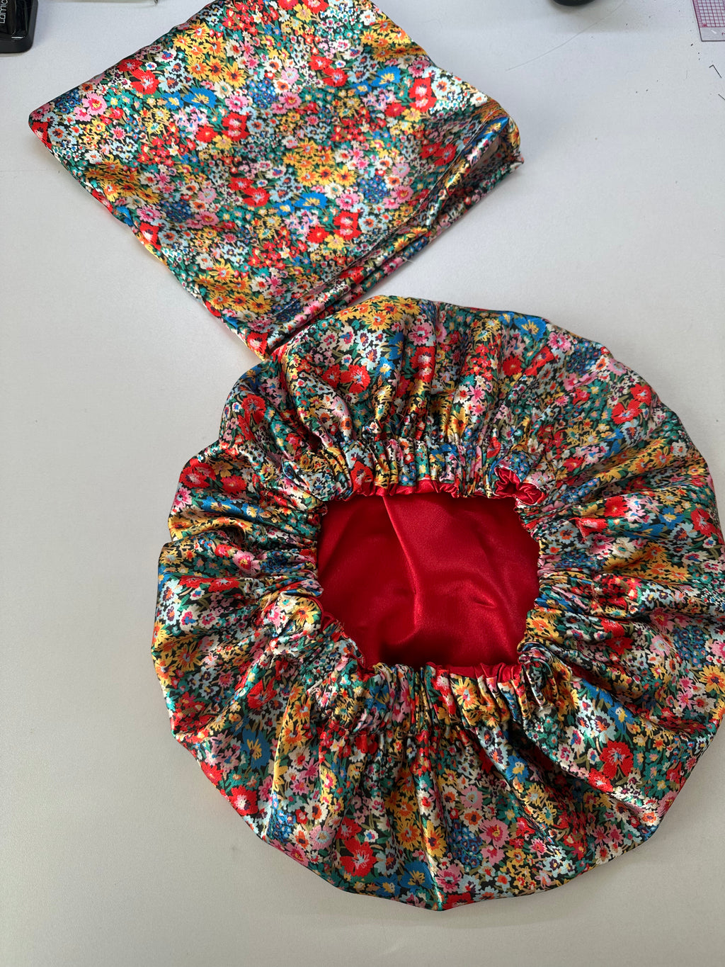Large Floral Reversible Bonnet