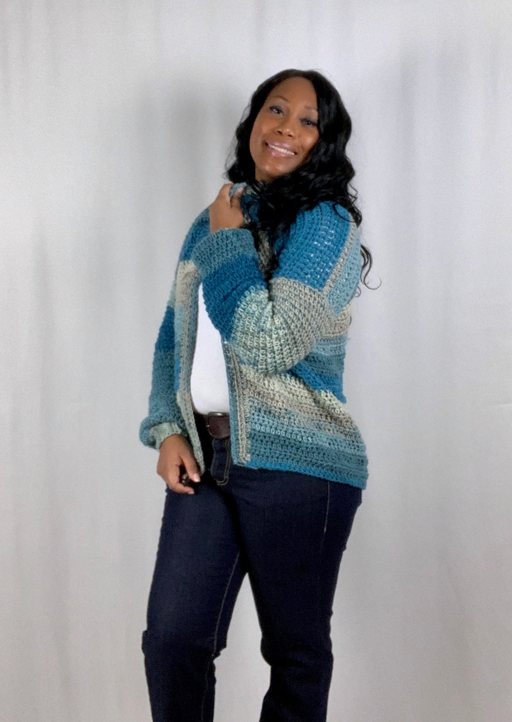 Crochet Cardigan - Blue