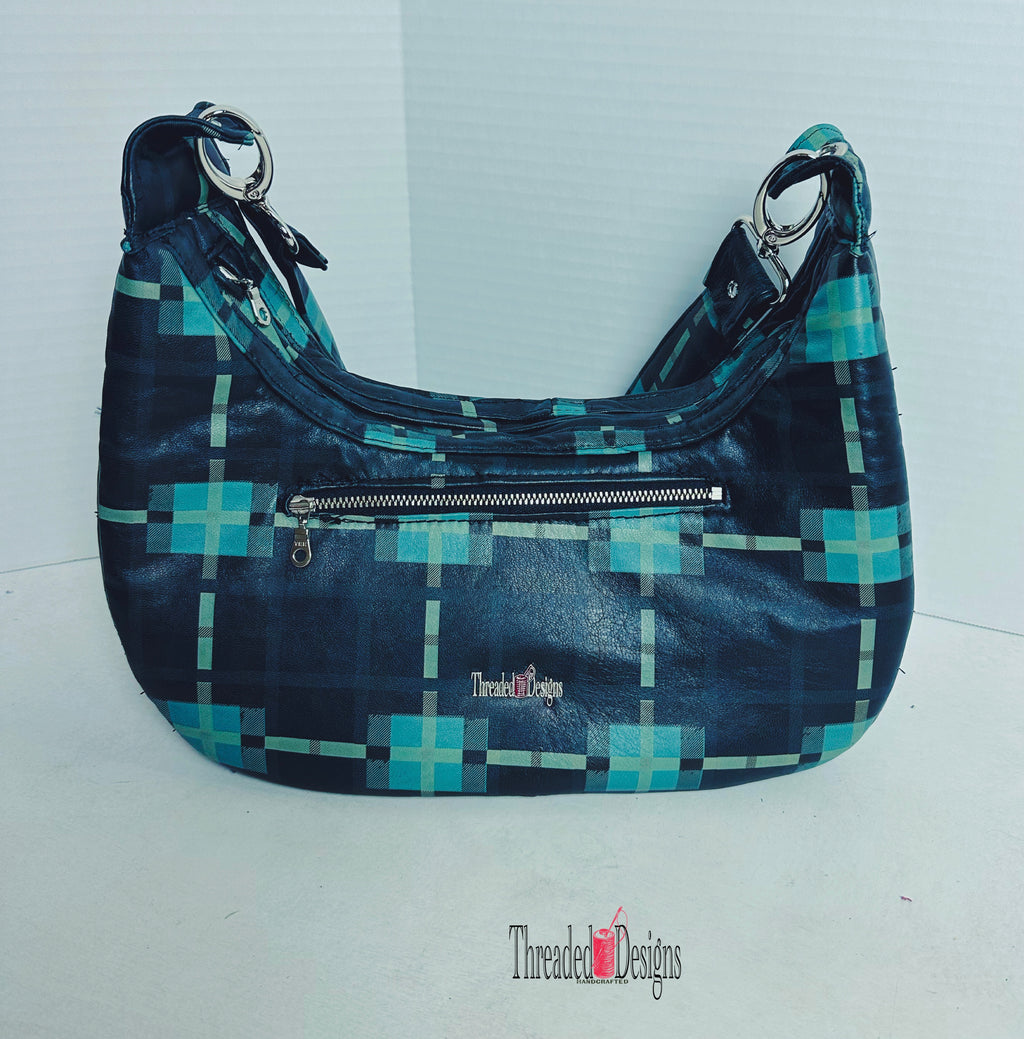 Plaid Leather Hobo