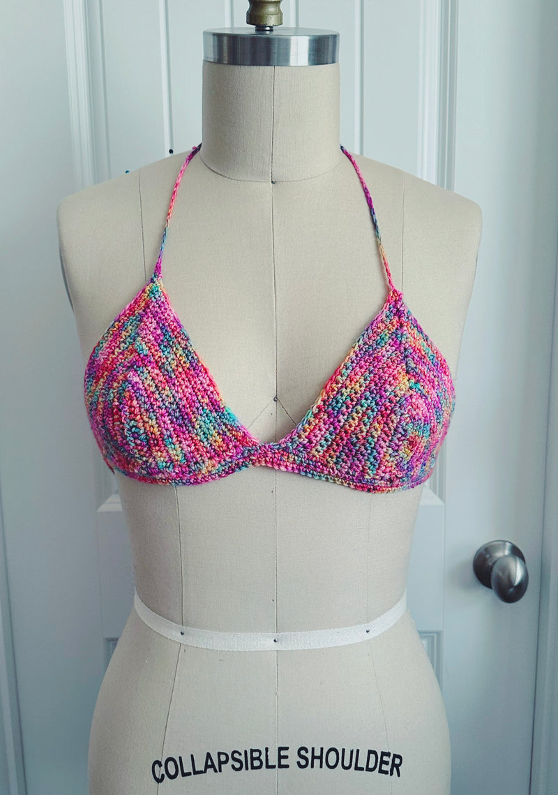 Pink Splash - Crochet Bralette