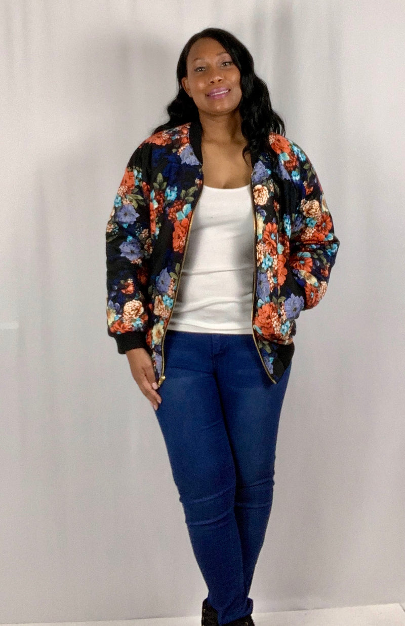 Winter's Bloom Custom Bomber Jacket