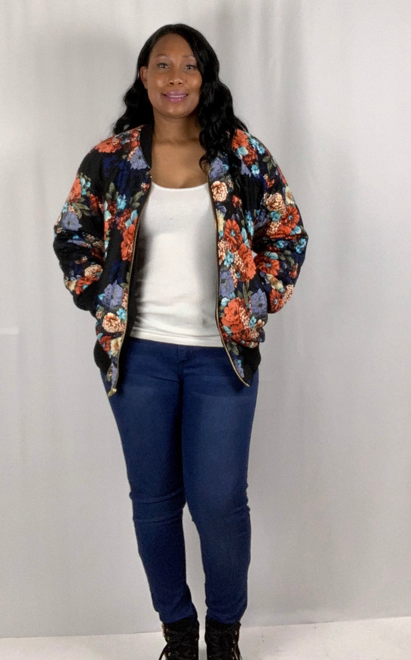 Winter's Bloom Custom Bomber Jacket