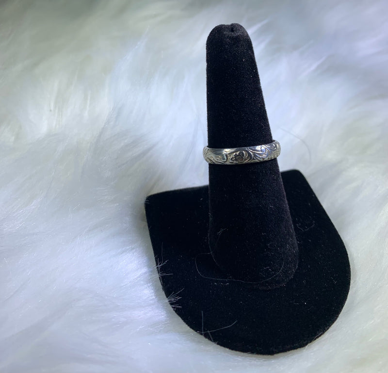 Sterling Silver Floral Band