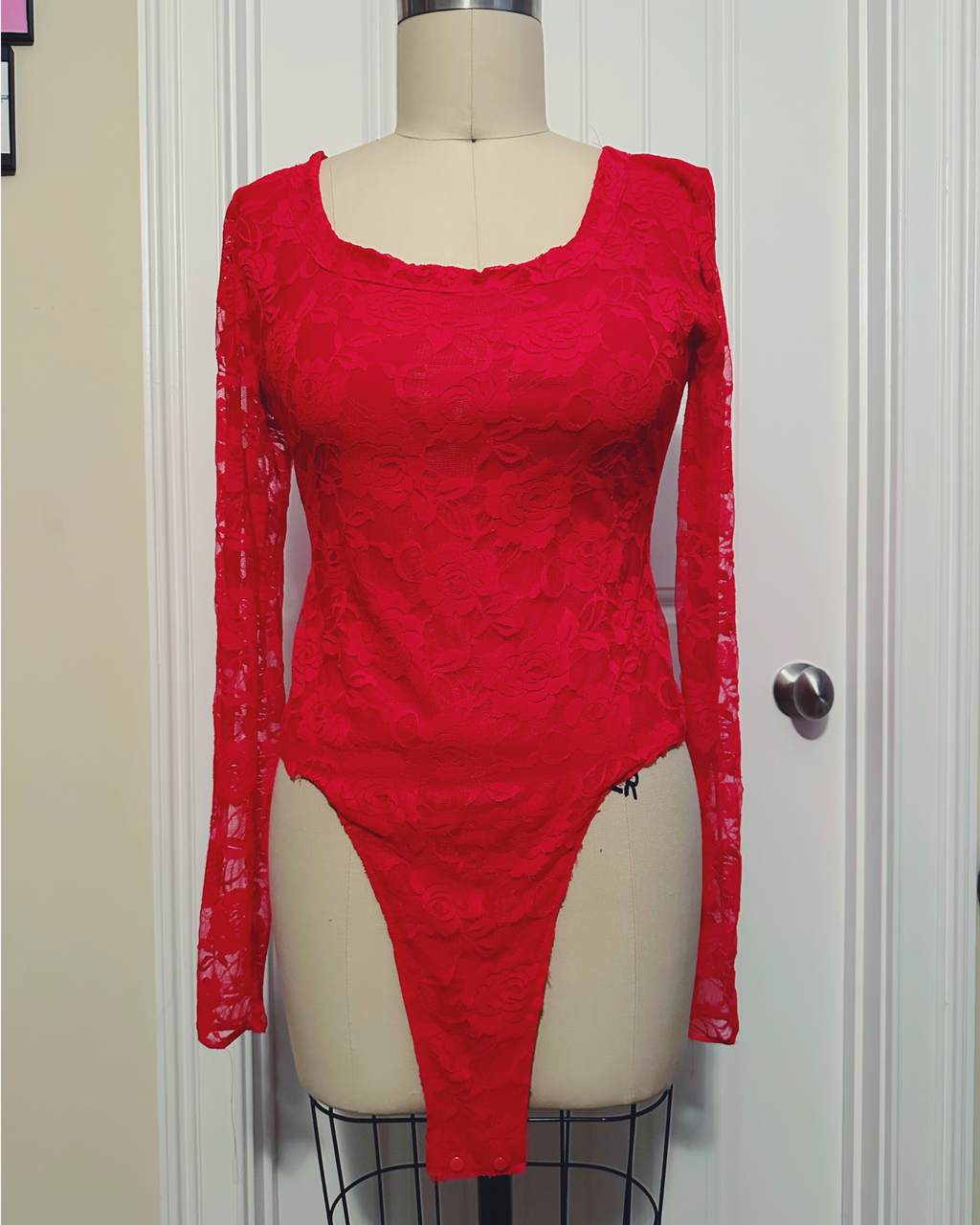 Red Lace Bodysuit