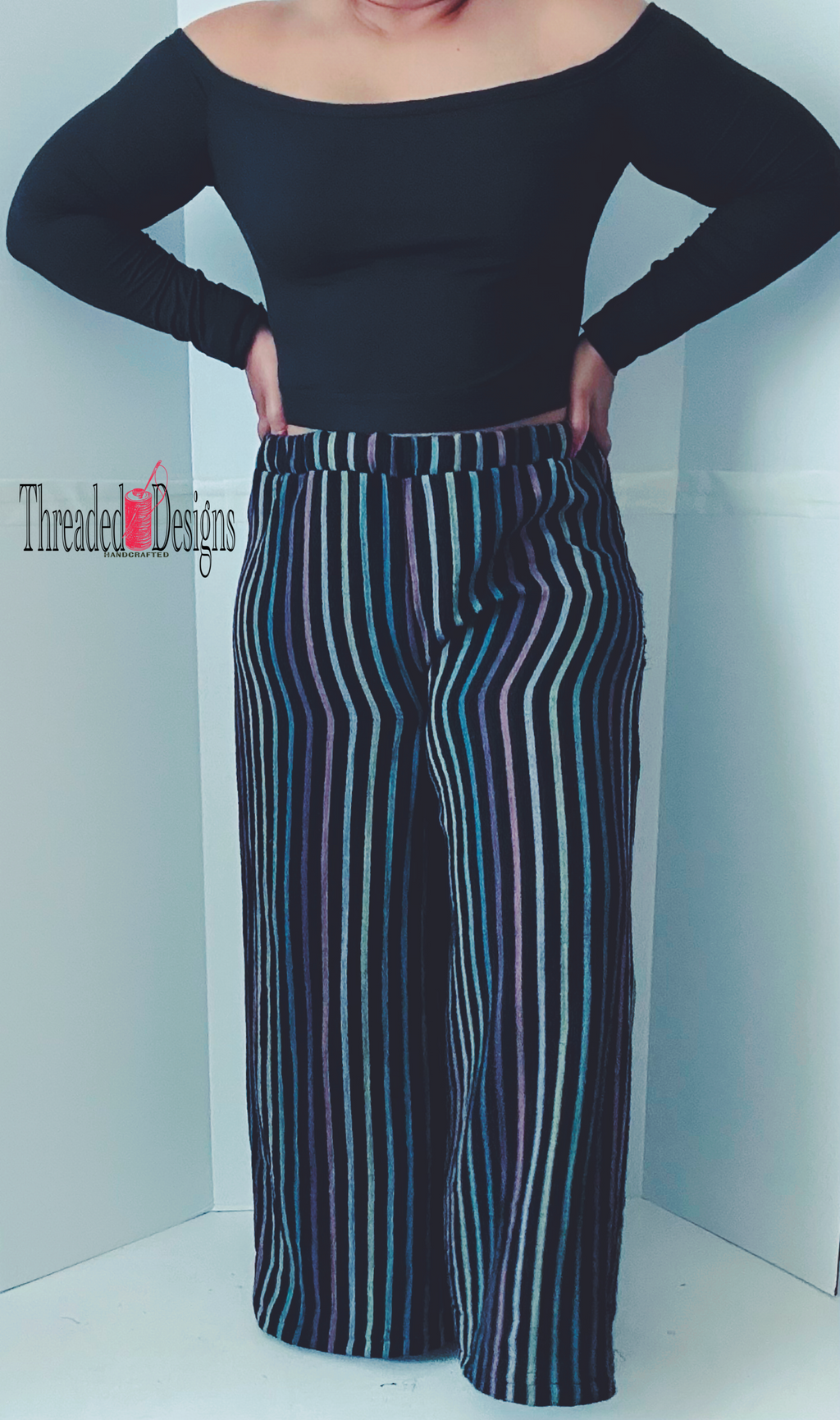 Stripped  Wide Leg Pants