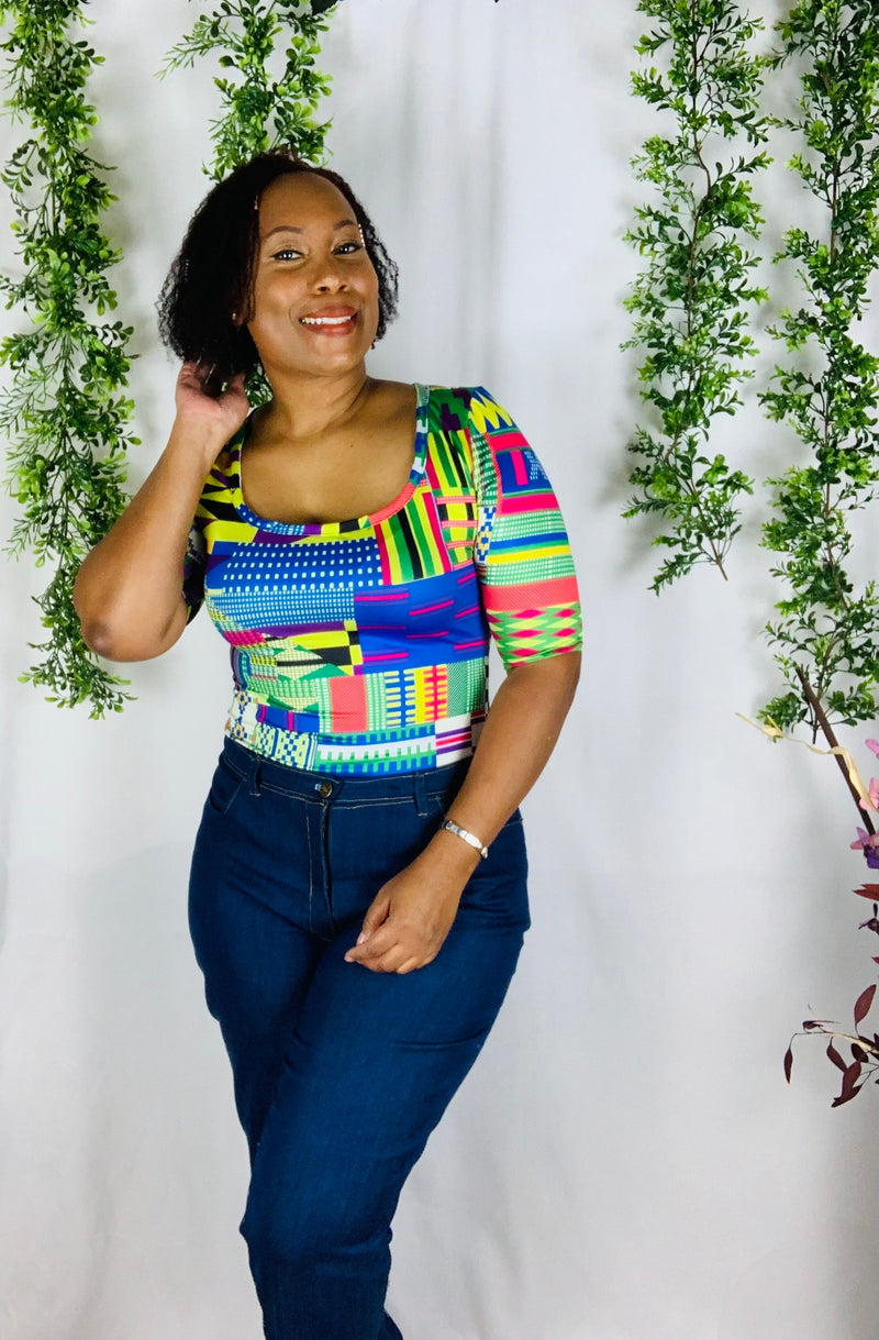 Kente Patchwork Bodysuit