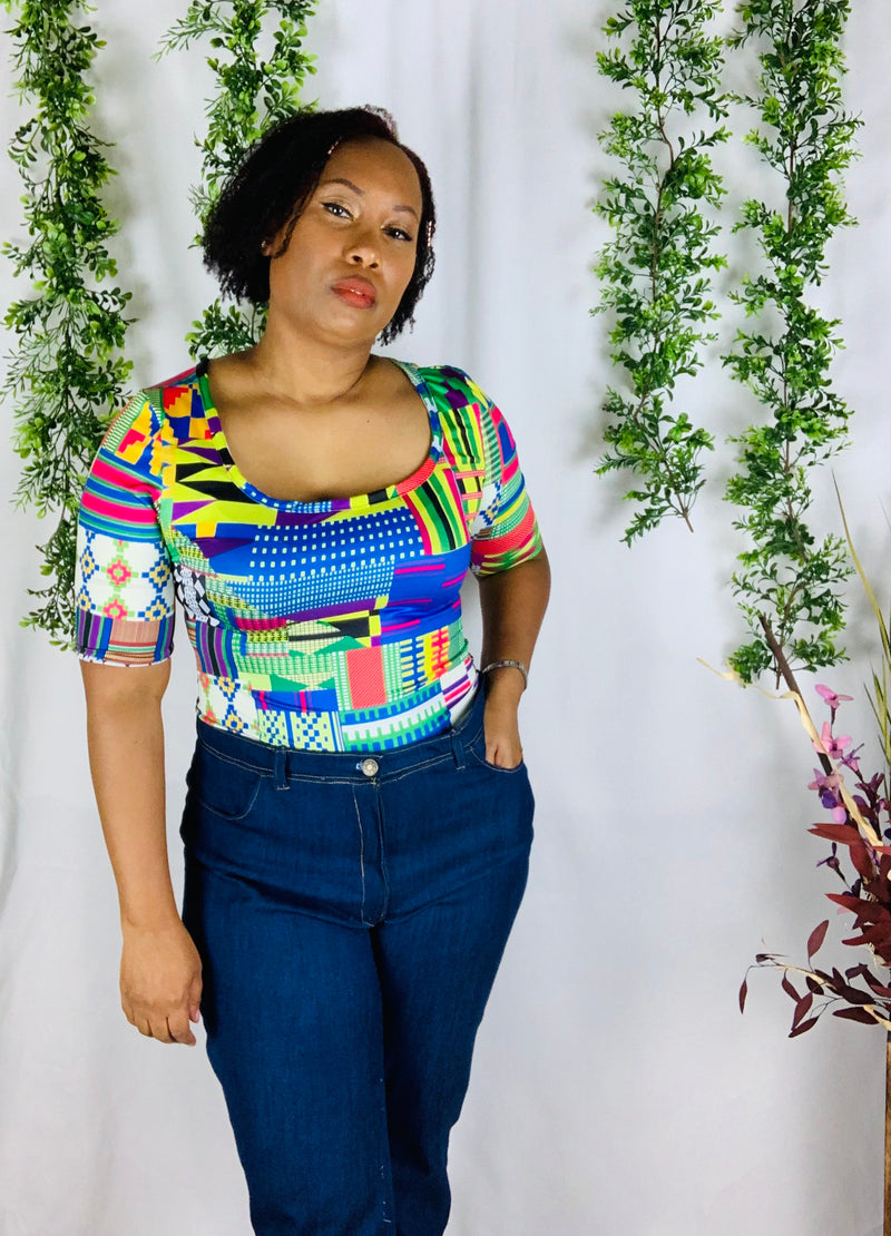 Kente Patchwork Bodysuit