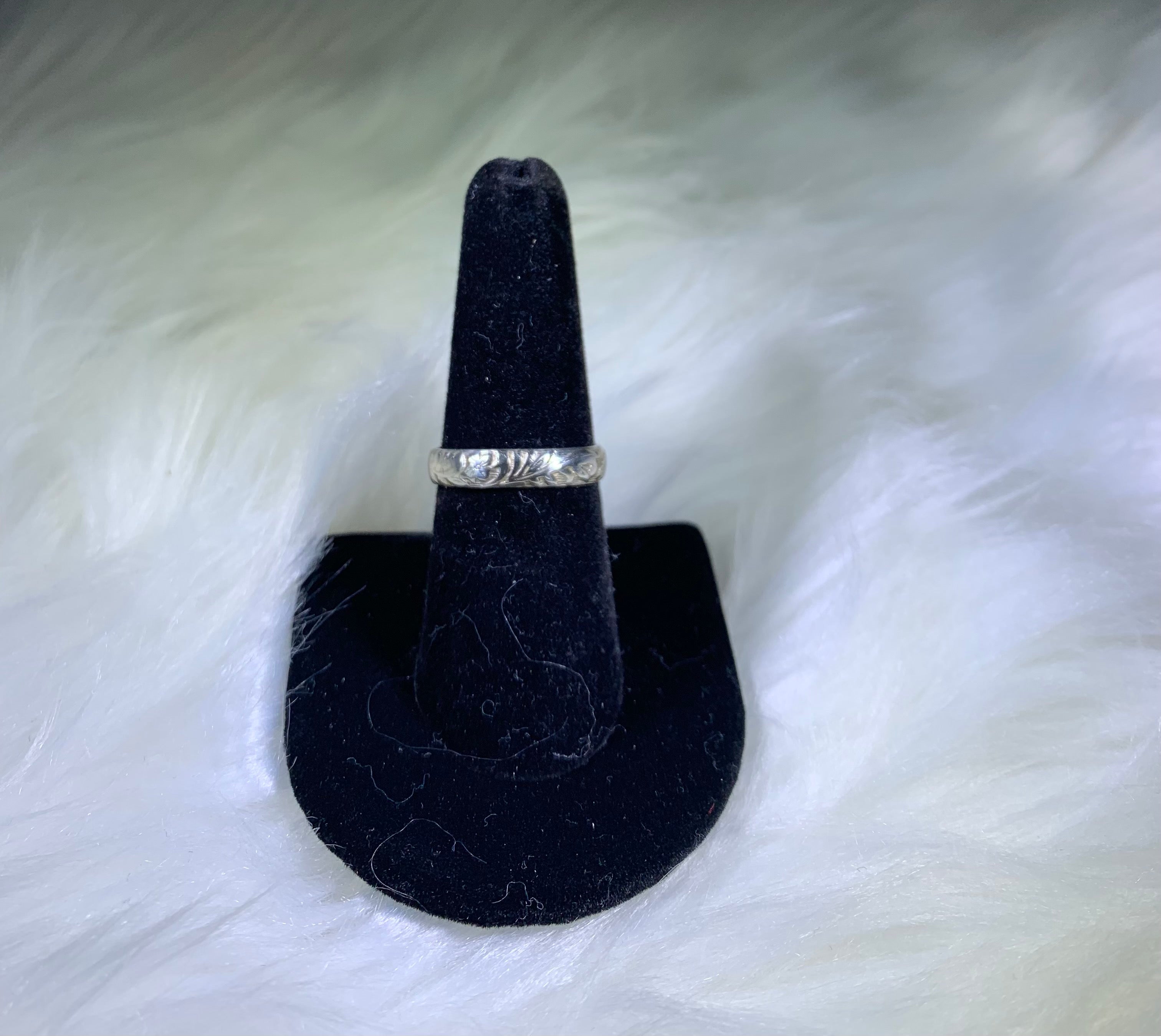 Sterling Silver Floral Band