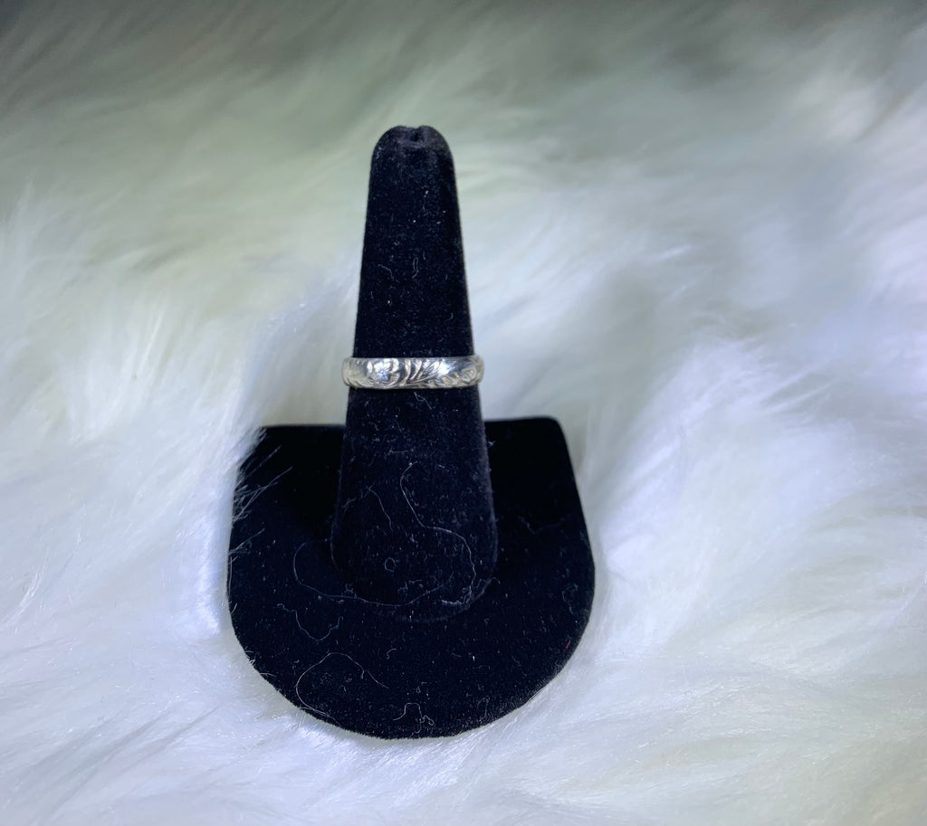 Sterling Silver Floral Band