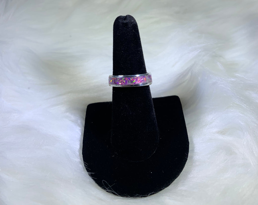 Crushed Purple Opal Sterling Silver Ring