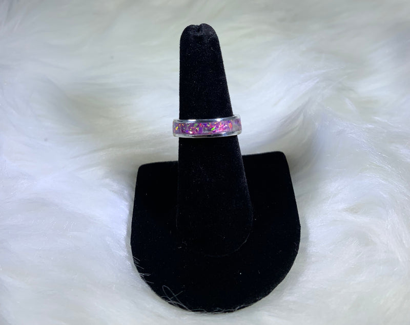 Crushed Purple Opal Sterling Silver Ring